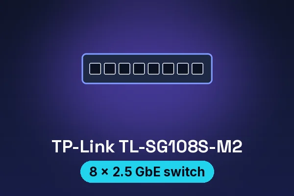 TP-Link TL-SG108S-M2 switch — illustrated product card