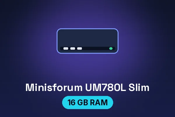 Minisforum UM780L Slim mini PC — illustrated product card